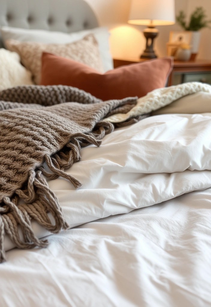 10 Cozy Bedding Bedroom Ideas That Will Make You Want to Snuggle In Forever! - 1. Layered Textures for Ultimate Comfort