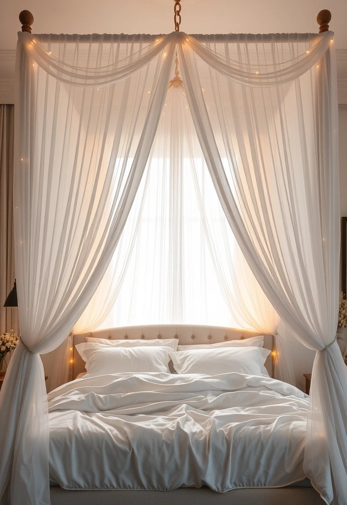 10 Cozy Bedding Bedroom Ideas That Will Make You Want to Snuggle In Forever! - 3. Create a Canopy Retreat