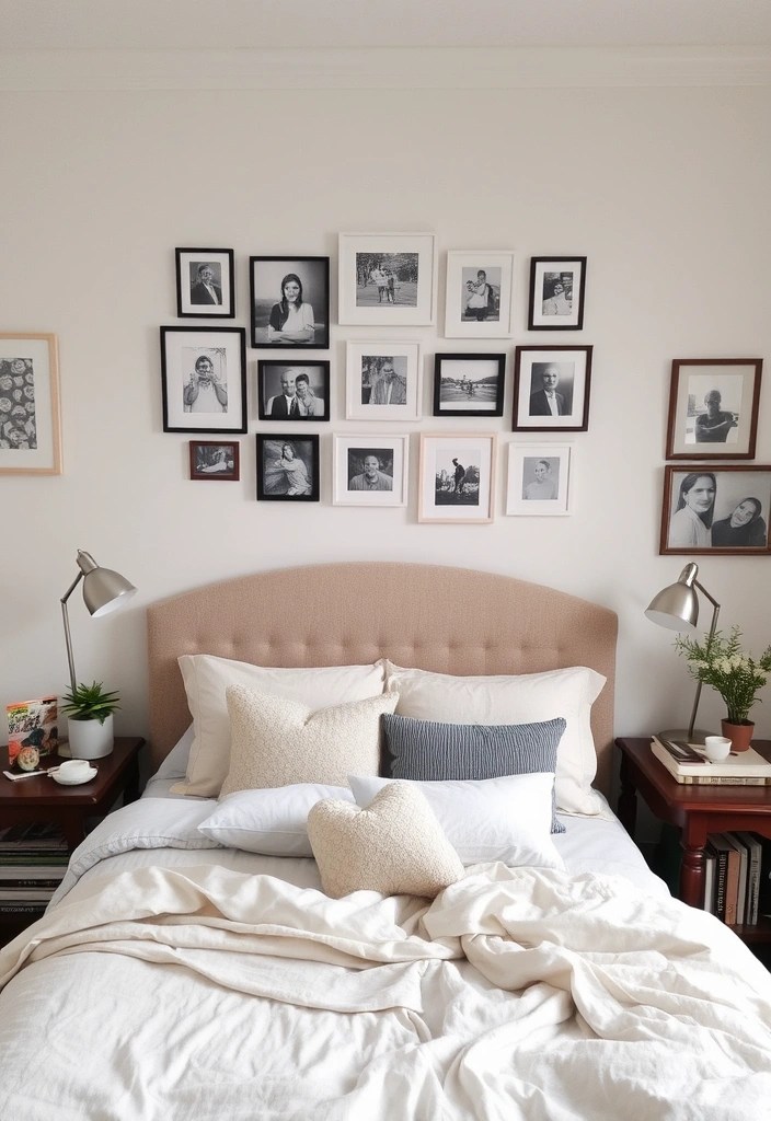 10 Cozy Bedding Bedroom Ideas That Will Make You Want to Snuggle In Forever! - 8. Personalize with Photos and Mementos